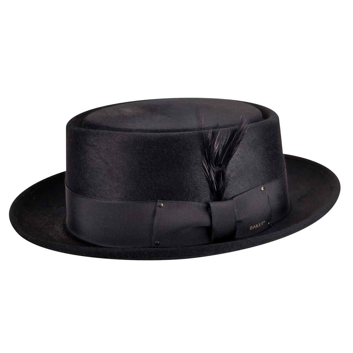 Men&s Bailey Jett Pork Pie Hat: Size: 7 5/8 Black