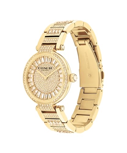 Coach Cary Watch for Women - 2H Quartz Bracelet Watch with Crystals on The Dial - Water Resistant 3 ATM/30 Meters - Gift for Her - Timeless Elegance, Perfect for Day or Night - 34mm
