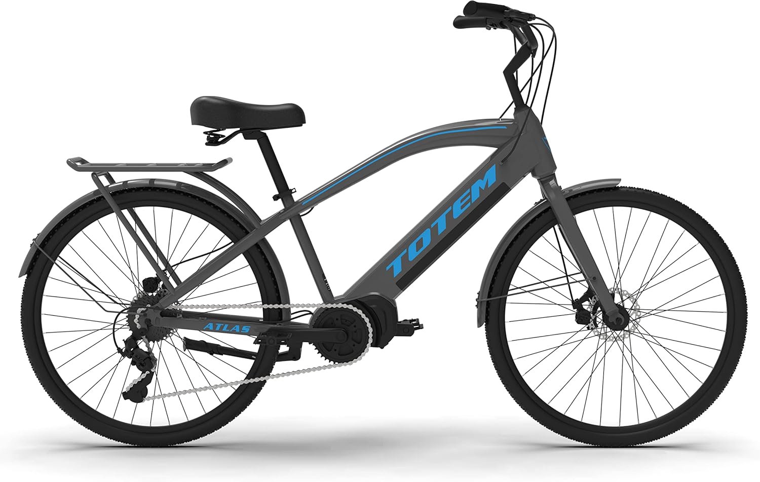 Totem Atlas 350W Electric Beach Cruiser Bike 26", 48V 14 Ah Integrated Removable Samsung Battery Electric Bicycles,7-Speed Gears E-Bikes for Adults
