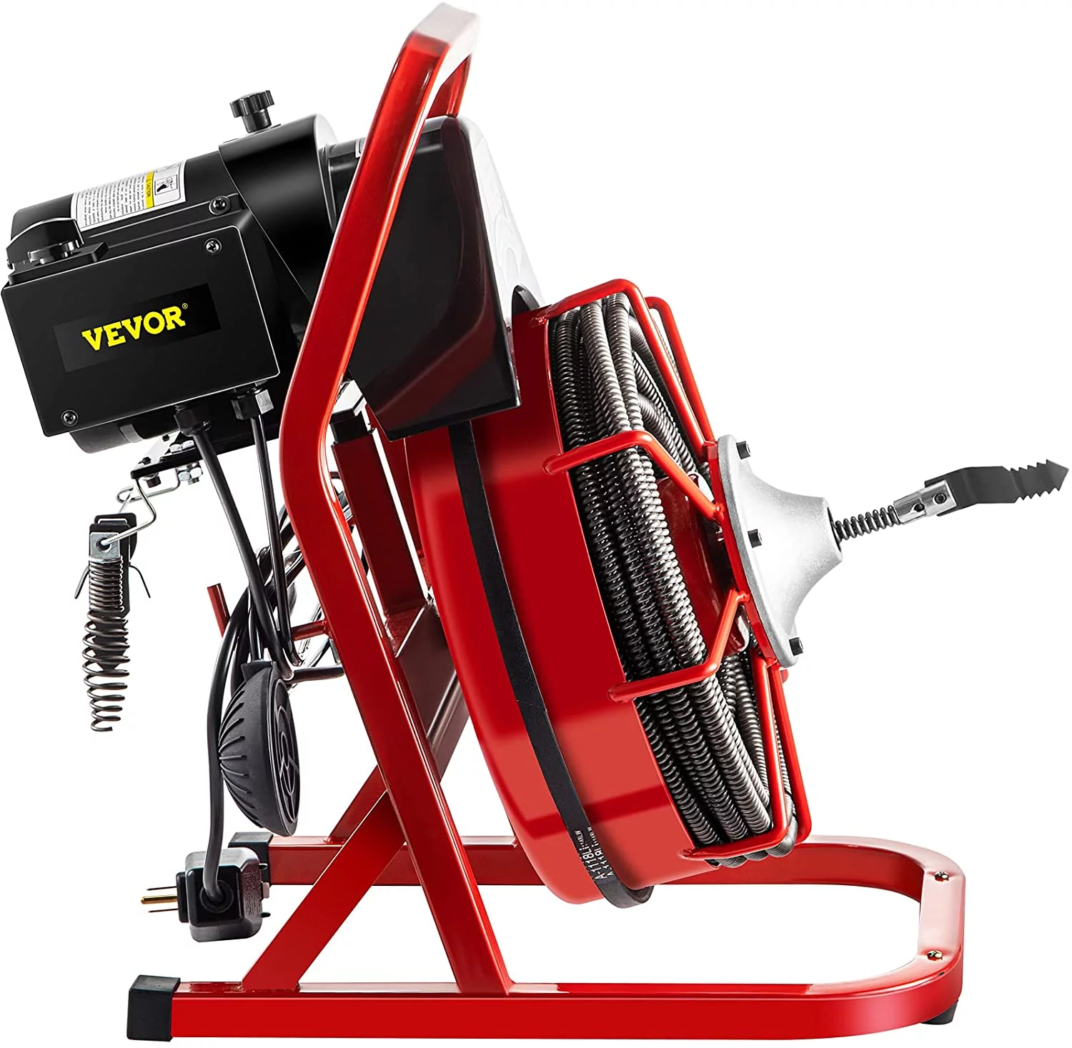 VEVOR Drain Cleaner Machine 75ft x 1/2 in, Drain Cleaning Machines 370W Drain Auger for 1" to 4" Pipes Electric Drain Snake Drill