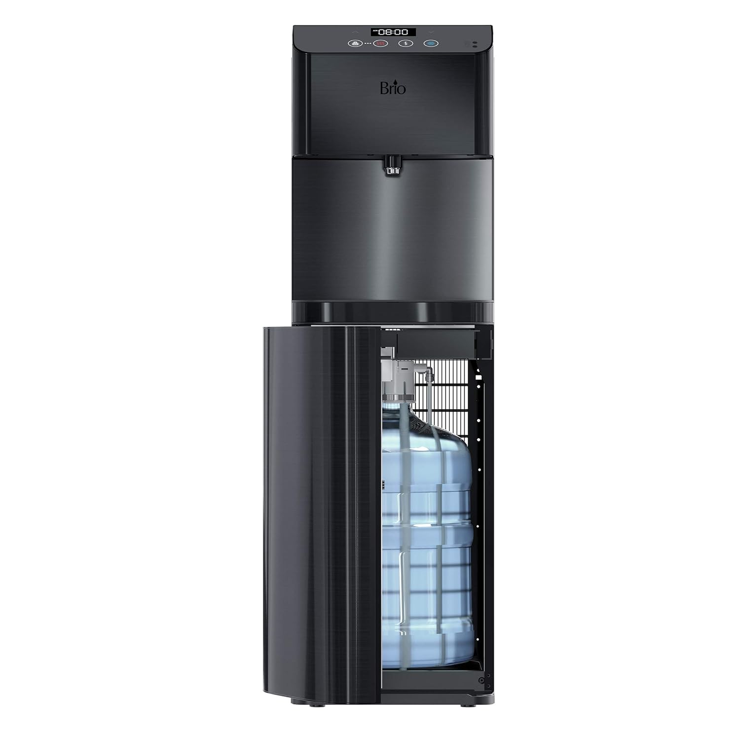 Brio Moderna Touchless Bottom Load Water Cooler Dispenser - Self-Cleaning, Motion Sensor, Tri Temp Dispense, Child Safety Lock, Holds 3 or 5 Gallon Bottles, Digital Display and LED Light