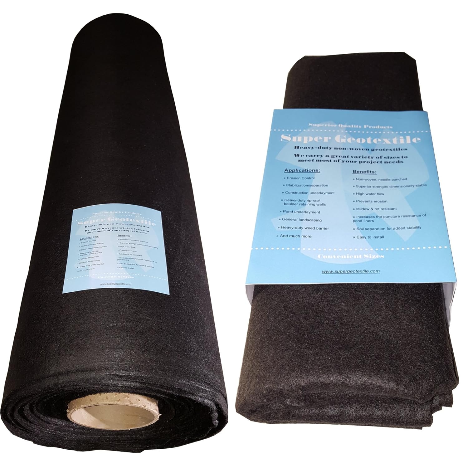 Super Geotextile 4, 6, 8 oz Non Woven Fabric for Landscaping, French Drains, Underlayment, Erosion Control, Construction Projects - 6 oz (6X50)