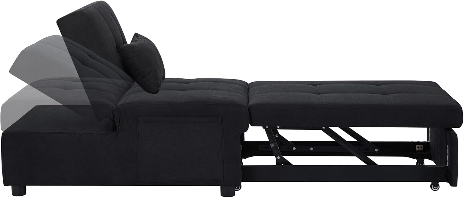 Sleeper Chair Bed Convertible Chairs,Fold Out Single Sofa Bed,4 in 1 Function, Work as Ottoman, Chair,Sofa Bed and Chaise Lounge for Small Space Living