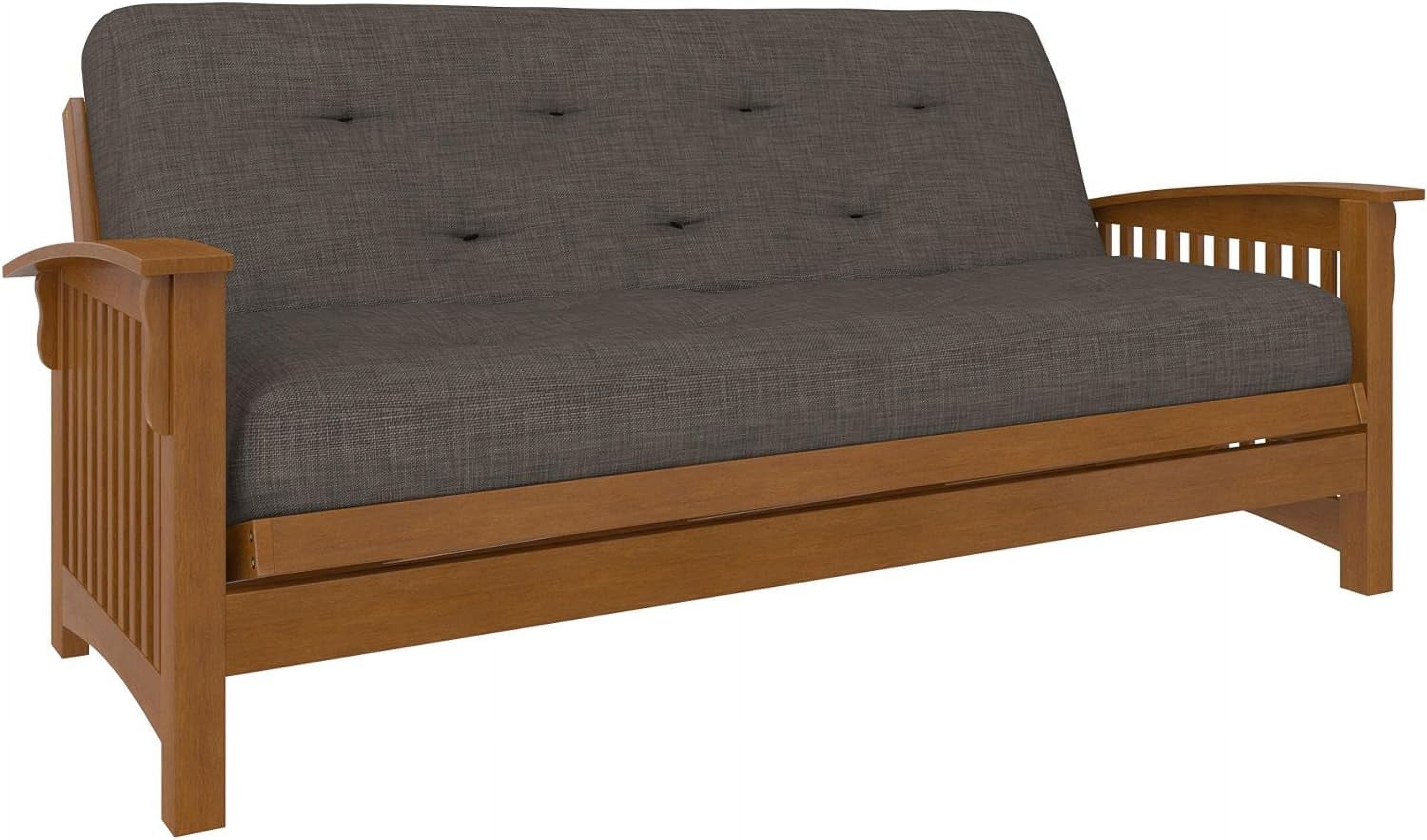 Cozey 8-Inch Pocket Spring Coil Futon Mattress, Polyester Linen, Full, Taupe Gray
