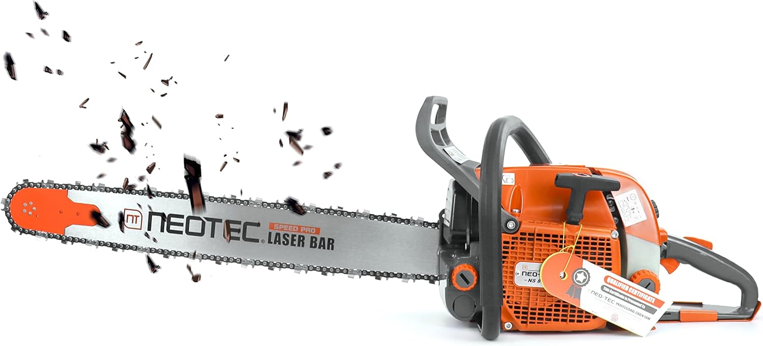 NEO-TEC NS872I 72cc Gas Chainsaw High-End Version, with NGK Spark Plug, Italian Ignition Coil, 24 Inch Chainsaw, 24" Chainsaw, Fit for 25 Inch, 28 Inch Bar, Gas Powered Chainsaw, Gasoline Chainsaw