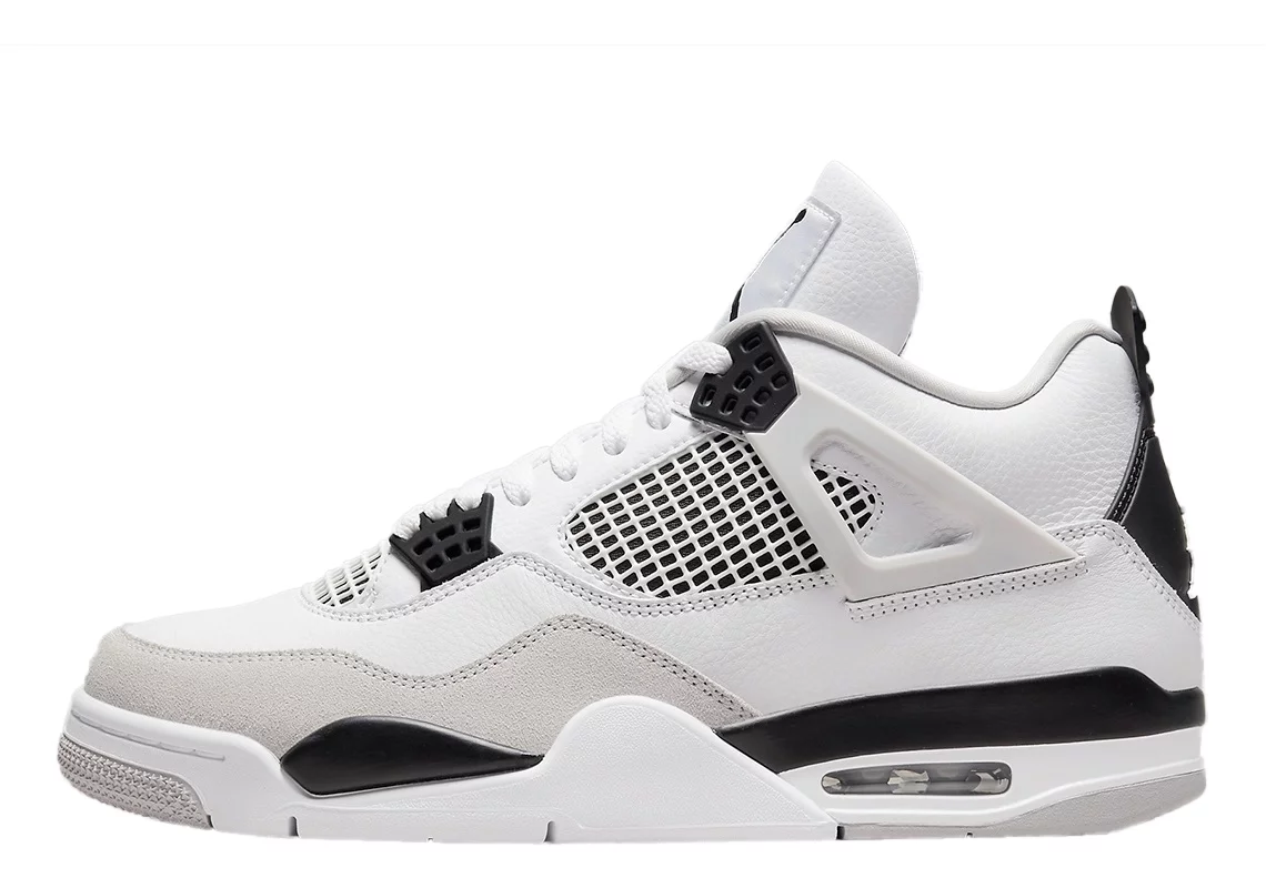 Men's Jordan 4 Retro "Military Black" White/Black-Neutral Grey (DH6927 111) - 10.5