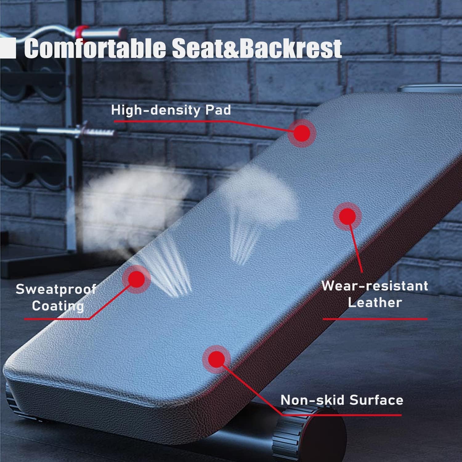 Adjustable Weight Bench,5Billion Fitness Foldable Workout Bench for Home Gym,Adjustable Incline Bench for Sit Up Full Body Workout Strength Training
