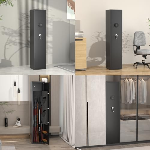 1-3 Gun Safe,Rifle Safe,Gun Safe for Shotguns,Large Gun Safe for Home Rifle and Pistols,Long Gun Cabinets with Digital Keypad/Removable Shelf for Rifles Shotgun-10" x10" x 54"