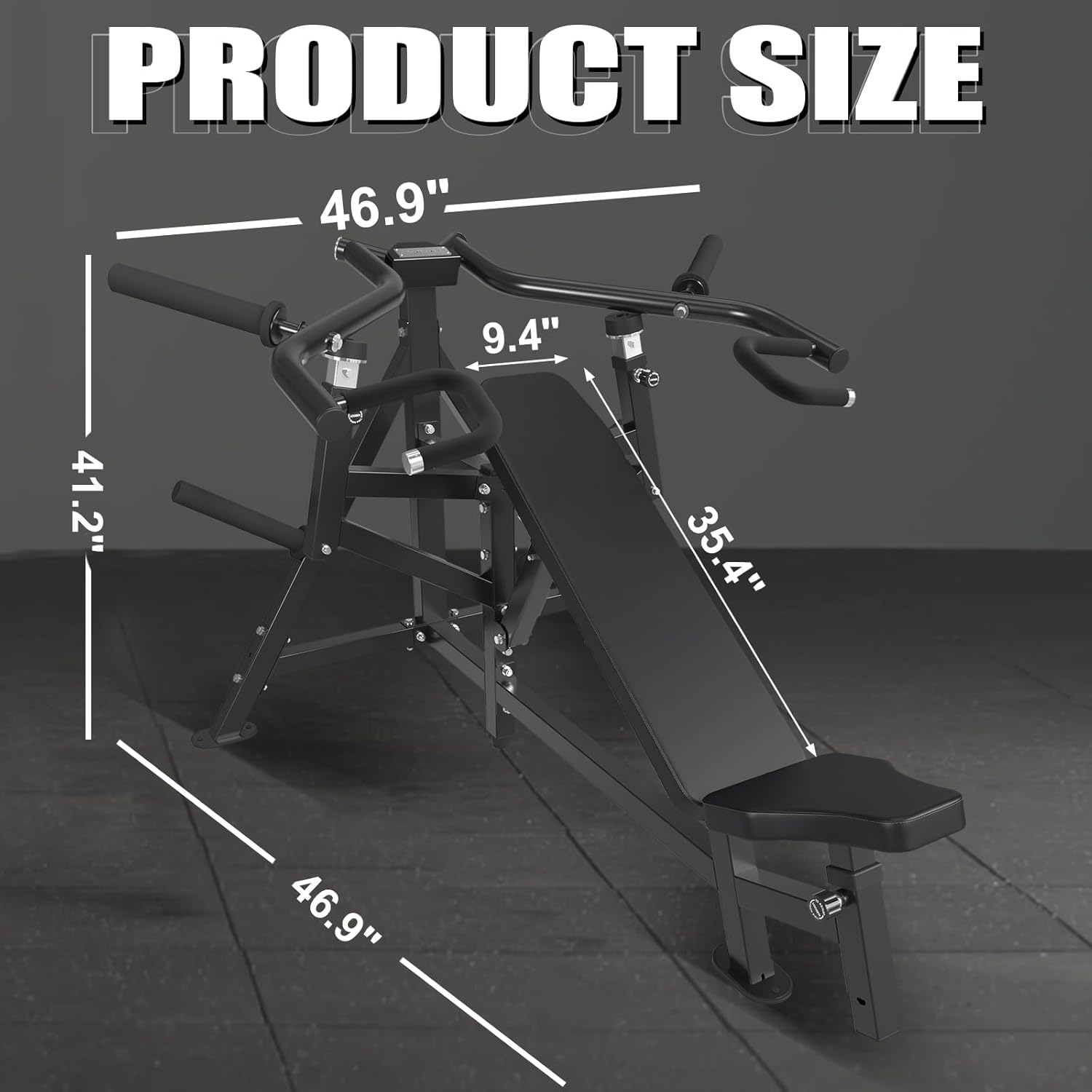 GMWD Chest Press Machine, 1250LBS Bench Press Machine with Independent Converging Arms, 7+5 Adjustable Incline Chest Press Machine for Home Gym, 30° Target Upper Chest, Black