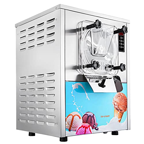 VEVOR Commercial Ice Cream Machine, 20-25L/H Yield, 2400W 1-Flavor Hard Serve Ice Cream Maker, 8L Stainless Steel Cylinder, Digital Display Auto Clean Adjustable Hardness, for Restaurant Snack Bars