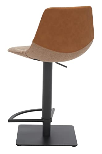 Safavieh Home Collection Rylen Cognac Brown/Black Gas Lift Adjustable Height Bar Stool