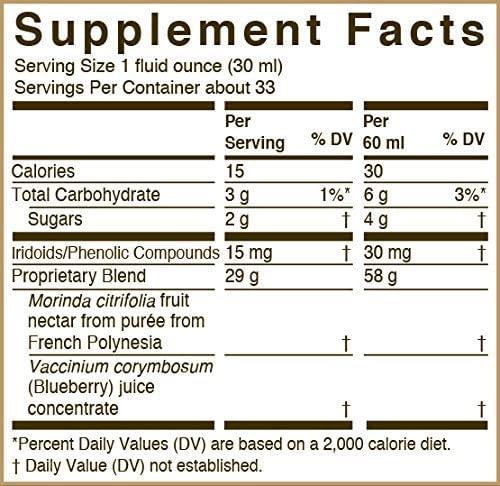 Tahitian Noni Juice by Morinda - Original and Authentic Noni Fruit Puree with Natural Blueberry & Grape (Resveratrol) - Invigorating Daily Superfood Drink for Enhanced Vitality - 4x1L Bottles/Case