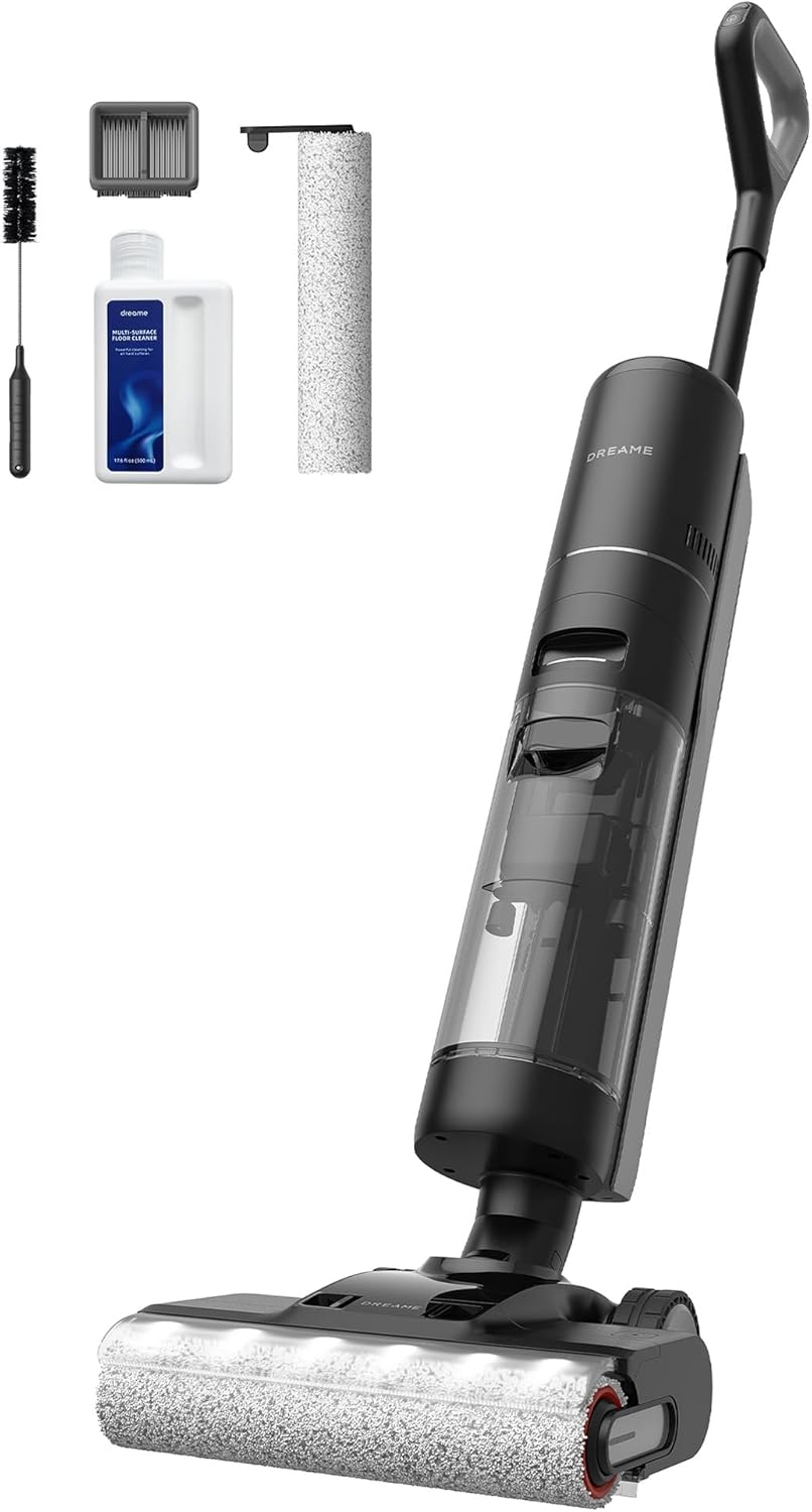 dreame H13 Pro Wet Dry Vacuum Cleaner, Smart Floor Cleaner Vacuum Mop for Hard Floors, 140°F Brush Wash, Hot Air & Dual Rotation Self-Cleaning, GlideWheel™ Power System, Great for Sticky Messes,