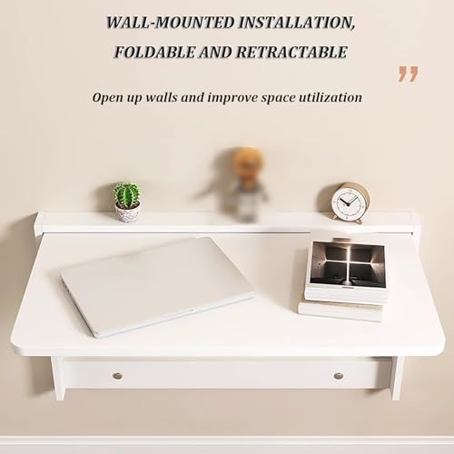 Fold Down Laundry Table,Wall Mounted Desk Folding,Folding Wall-Mounted Drop-Leaf Table,Space Saving,for Kitchen Laundry Room Bathroom Bedroom,Folding Design. (Size : L60*W40cm)