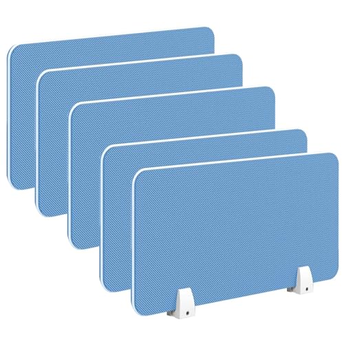 Desk Dividers for Office, Single Panel Privacy Shields Tabletop Separators Tall 12" Acoustic Partition System with Clips, Home Learning Testing Guard, 5PCS Office Furniture Partitions (Color : C, Si