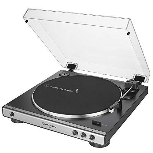 Audio-Technica AT-LP60X-BK Fully Automatic Belt-Drive Stereo Turntable, Black, Hi-Fidelity, Plays 33 -1/3 and 45 RPM Vinyl Records, Dust Cover, Anti-Resonance, Die-Cast Aluminum Platter