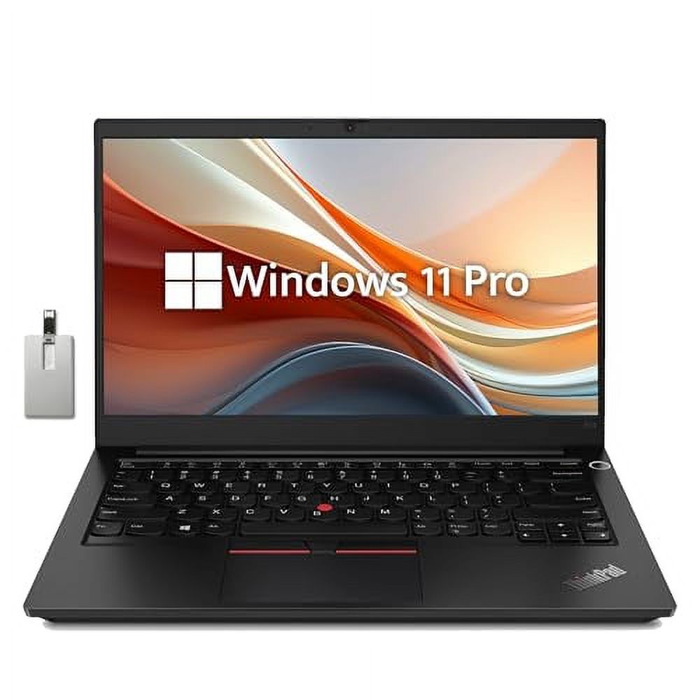 LENOVO Thinkpad E14 14" FHD Business Laptop, AMD Ryzen 7 5700U, 40GB RAM, 1TB SSD, AMD Radeon Graphics, Backlit Keyboard, 720p HD Camera, Windows 11 Pro, Black, 32GB Hotface USB Card