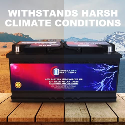 Mighty Max Battery MM-H5 Start and Stop Car BCI Group Size 47 12V 60 AH, 100RC, 680 CCA Rechargeable AGM Car Battery