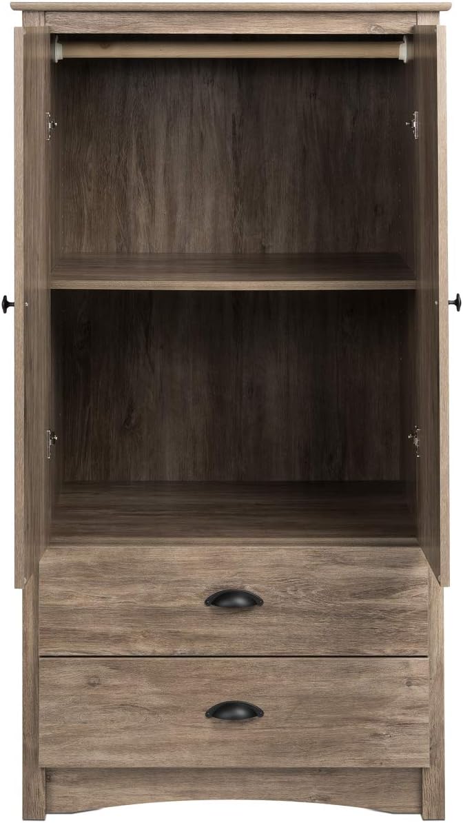 Prepac Salt Spring Armoire, 58.75" H, Drifted Gray