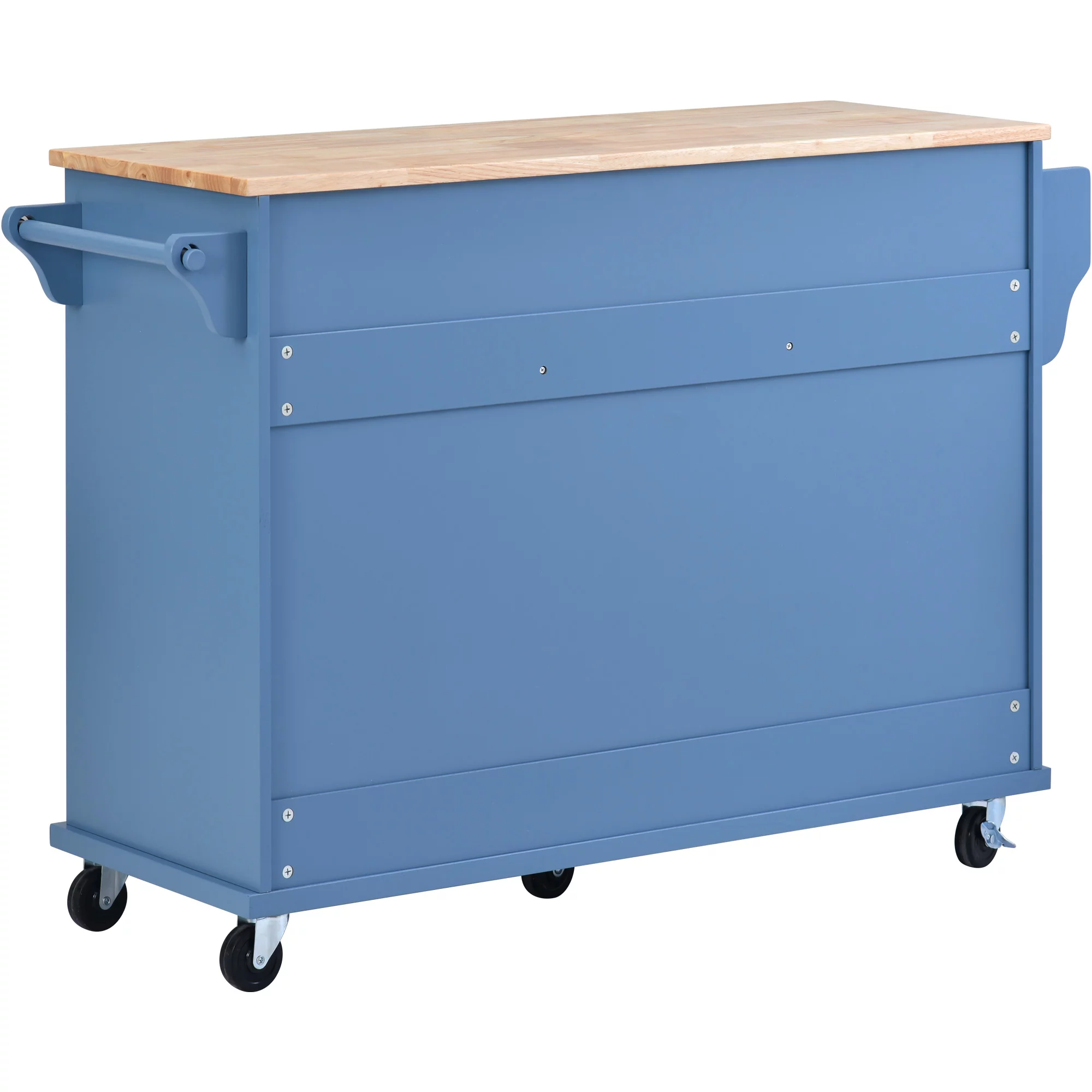 Hombay Mobile Kitchen Island Cart with Doors Drawers, Rolling Sideboard Storage Cabinet Trolley, Towel Holder, Spice Rack with Lockable Wheels