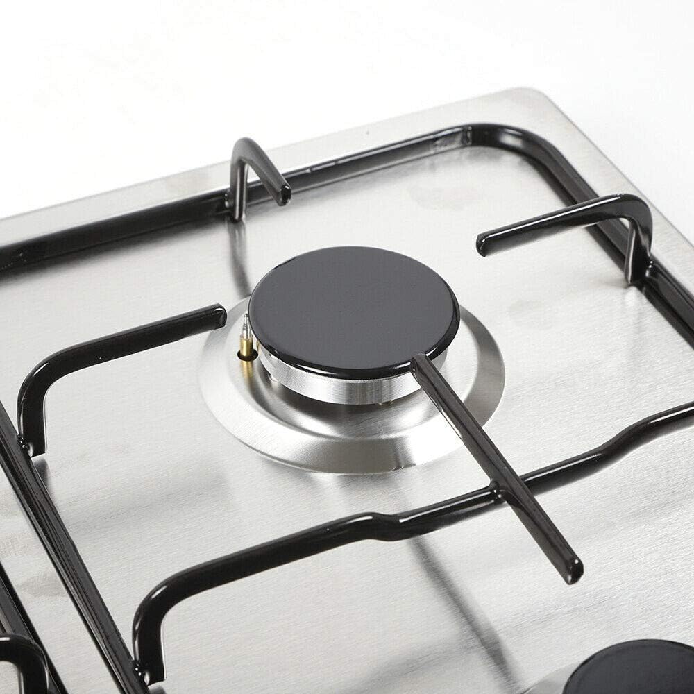 Gas Cooktop 23 inches 4 Burners Gas Stove - gas hob stovetop Stainless Steel Cooktop 4Sealed Burners Cast Iron Grates Built-in Gas Stove Top LPG/NG Gas Cooktop Thermocouple Protection
