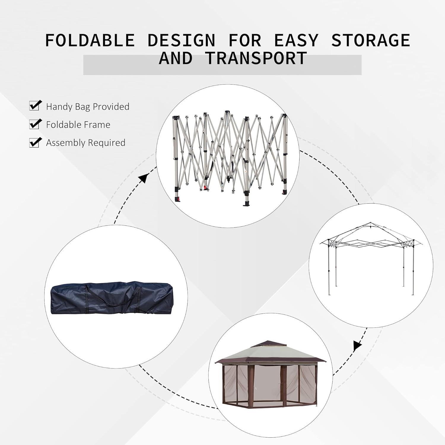 Outsunny 12' x 12' Pop Up Canopy Tent with Netting and Carry Bag, Instant Sun Shelter with 137 sq.ft Shade, Tents for Parties, Height Adjustable, for Outdoor, Garden, Patio, Beige