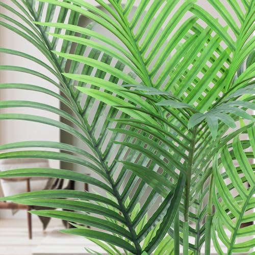 AnTing Artificial Areca Palm Plant Faux Tropical Tree 6FT, Fake Palm Tree Indoor Decor with 15Trunks for Home Office Garden Hotel Decor Gift（2pack）