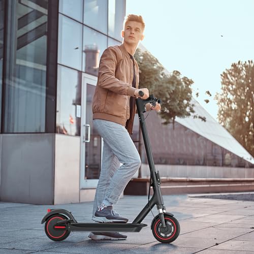 Electric Scooter, 10" /8.5" Solid Tires, 500W/350W Motor,19/22Mph, 22/28/52 Miles Long Range, Folding E-Scooter with Dual Suspension and Braking System