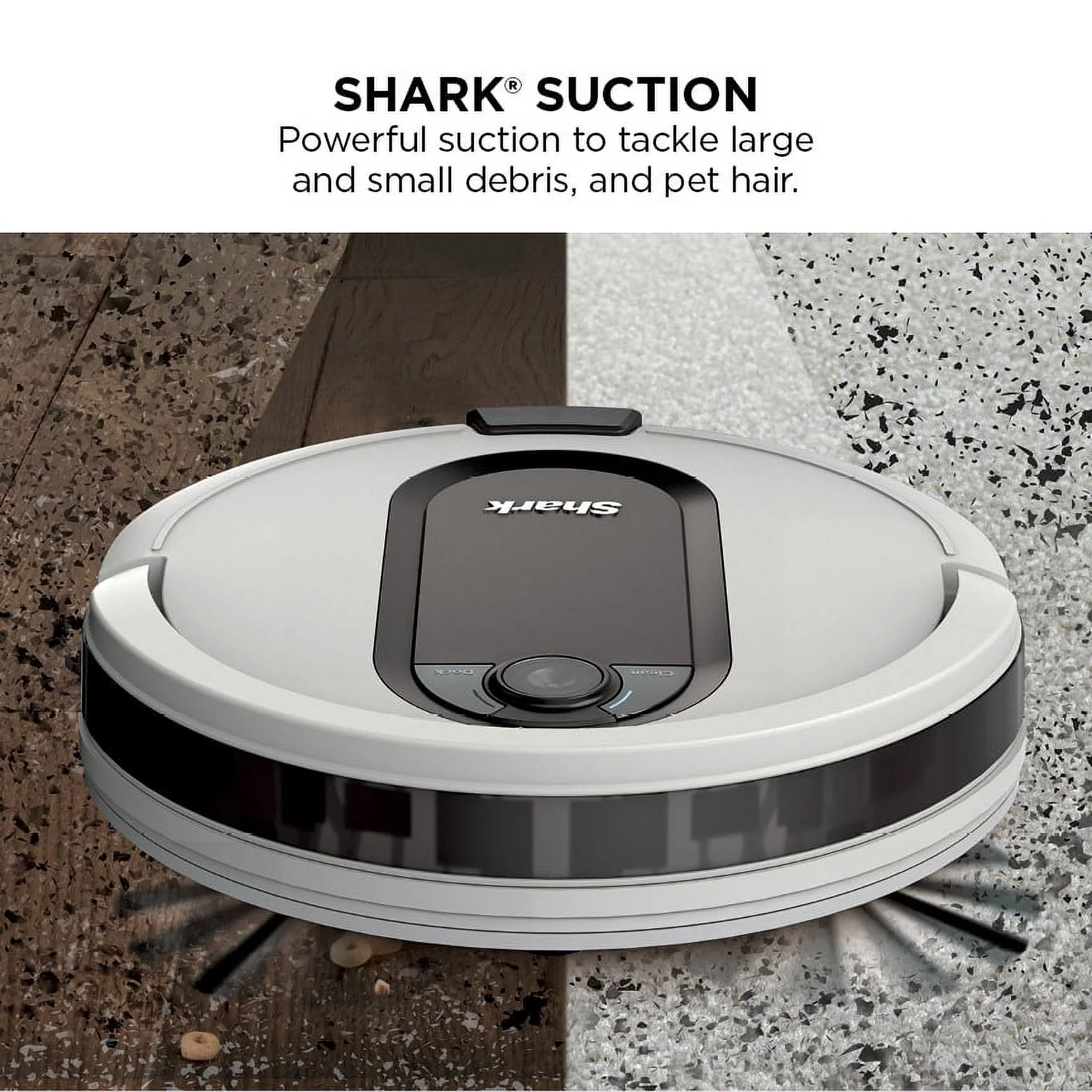 Shark EZ Robot Vacuum with Self-Empty Base, Bagless, Works with Google Assistant, White (RV913S)