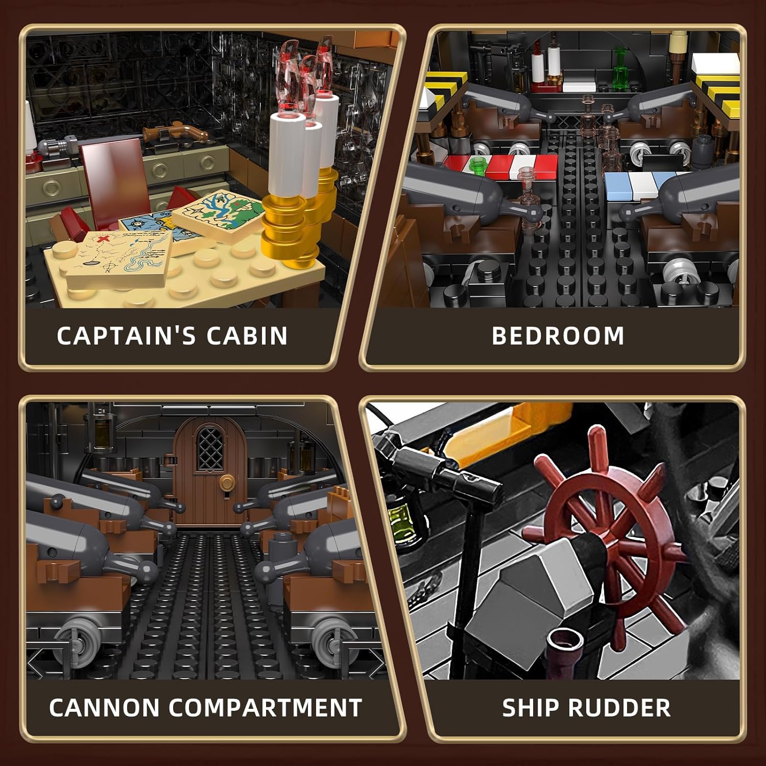 Mould King 13186 Pirates Ship Model Building Blocks, MOC Black Pearl Sailboat Model Construction Set to Build, Boat Model Kits Assembly Toy for Great Gift and Collections (4794 Pieces)