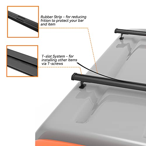 60" Truck Cap & Topper Ladder Roof Rack Adjustable Van Rack for Kayak Canoe Lumber Pipe(Max Load 500lbs)