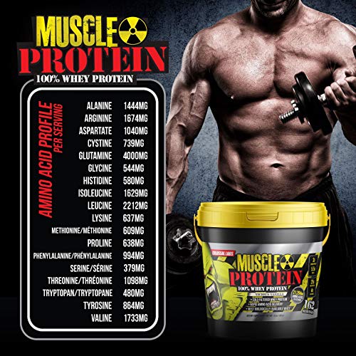 Muscle Protein Whey Powder [12 lbs/Pack of 1]–Chocolate Protein Powder, Cold Filtered, 25g Pure Protein, 6.6g BCAAs (Packaging May Vary)