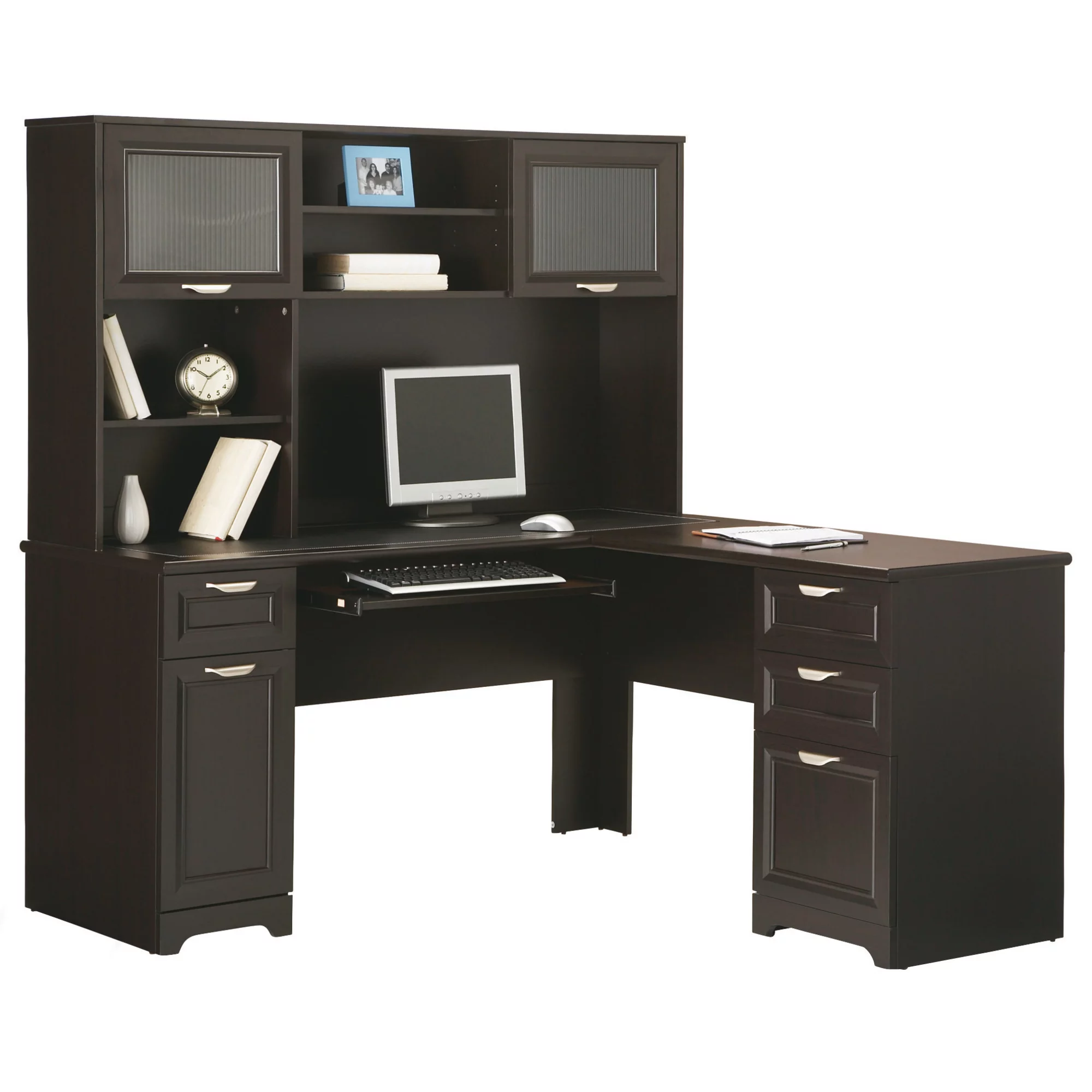 Realspace® Magellan 59"W L-Shape Corner Desk, Espresso