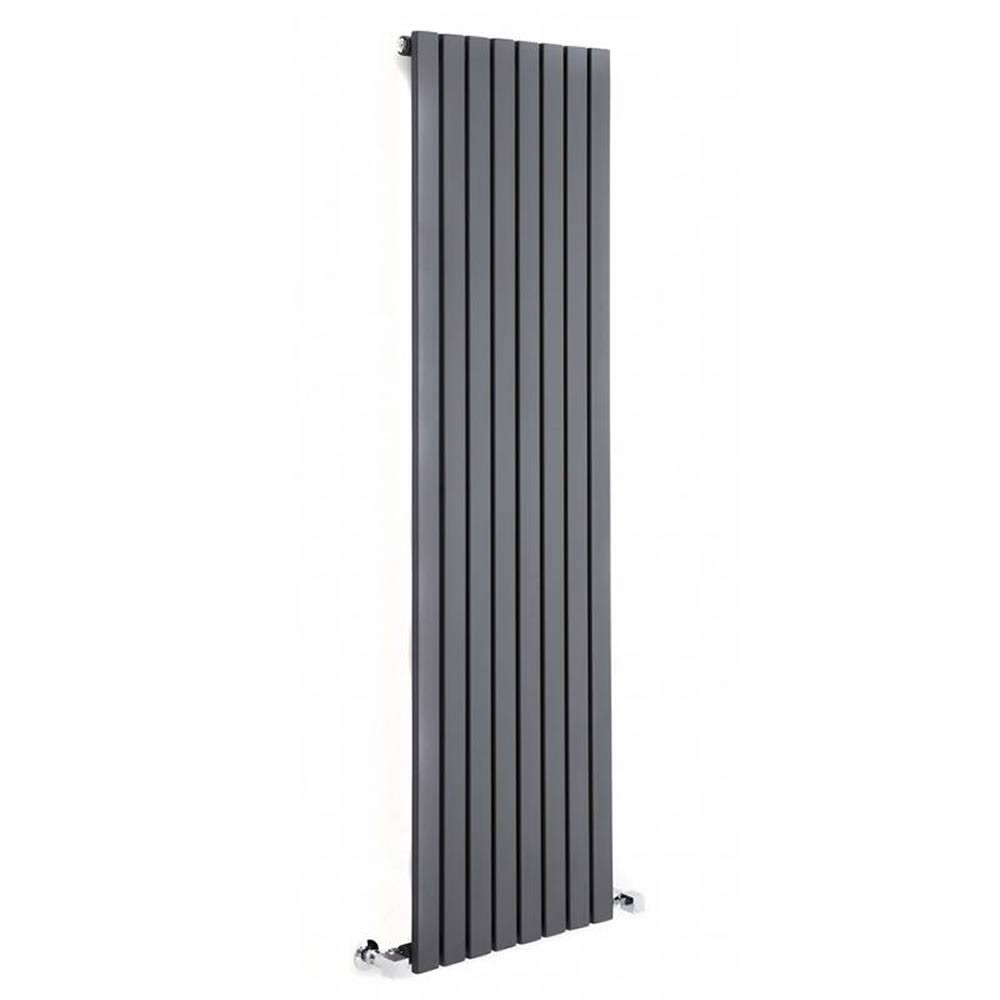 Hudson Reed NAHB0188 New Sloane Anthracite Vertical Flat Panel Designer Radiator Hydronic Heater 70 x 18&frac12; with Valves