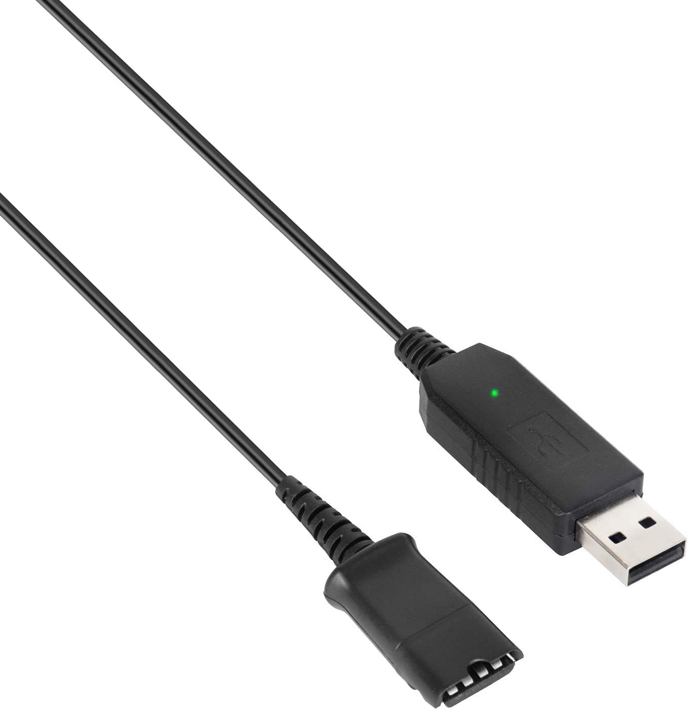 VoiceJoy Call Center Headset Quick Disconnect QD Cable to USB Plug Adapter for Plantronics QD Connector to Any Computer Laptop Pack of 2