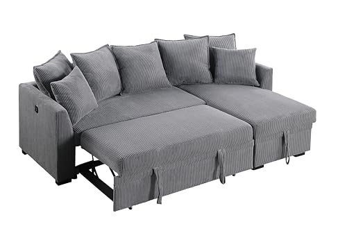 Oversized U-Shaped Sectional Sofa Couch Plush Corduroy Upholstered Modular Deep Seat Sofa&Couch Sectional W/Right Facing Chaise Lounge and 7 Toss Pillows for Home Apartment Living Room Furniture Sets