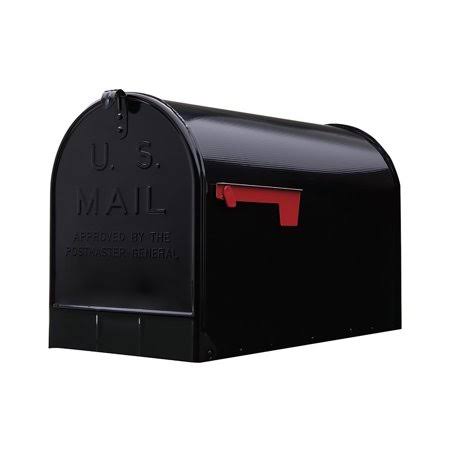 Stanley Extra-Large Capacity Galvanized Steel Black, Post-Mount Mailbox, St200b00, Extra-Large Capacity Fits Multiple Packages,
