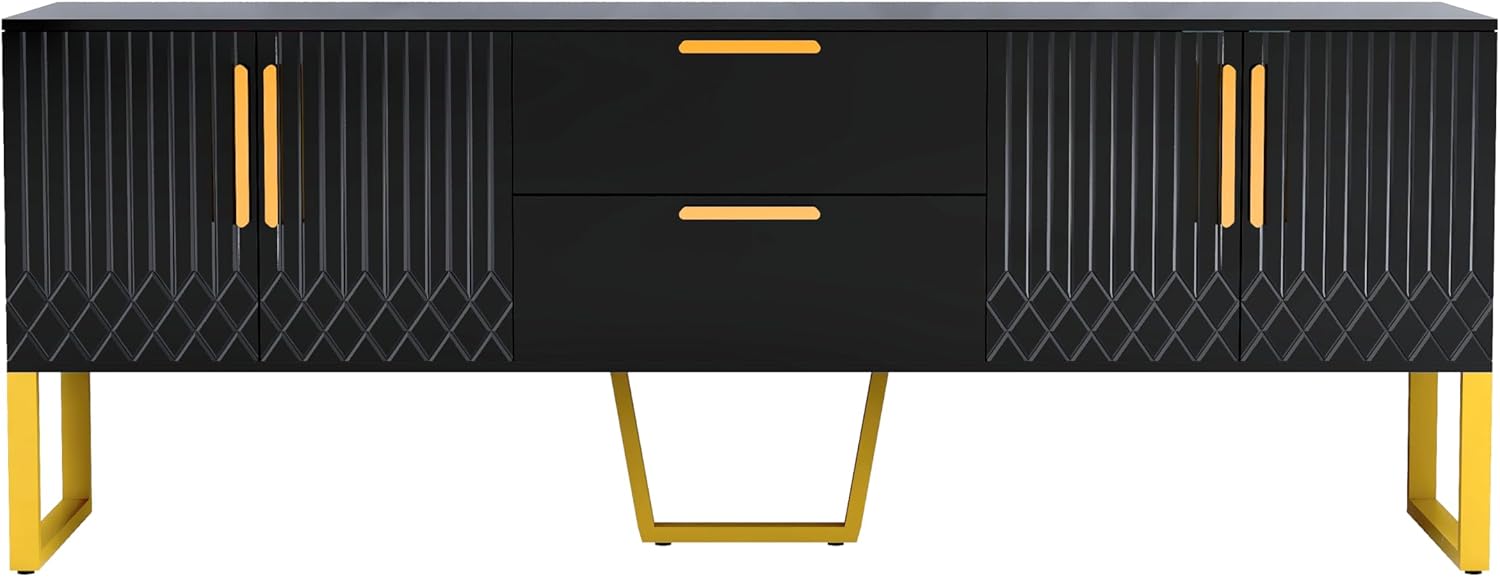TV Stand for TVs up to 75 Inches, Television Stand with Drawer & Doors, Modern Entertainment Center Media Console for Living Room Bedroom Media Room, 66.9" x 15.7" x 25.2"
