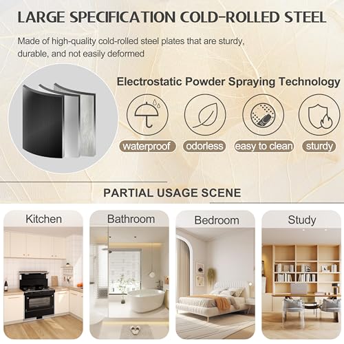 75.2" Tall Metal Pantry Cabinet, Storage Cabinets with 4 Door and 4 Adjustable Shelves, Black Kitchen Pantry Storage Cabinet, Freestanding Cupboard for Kitchen Dining Room Living Room Bathroom