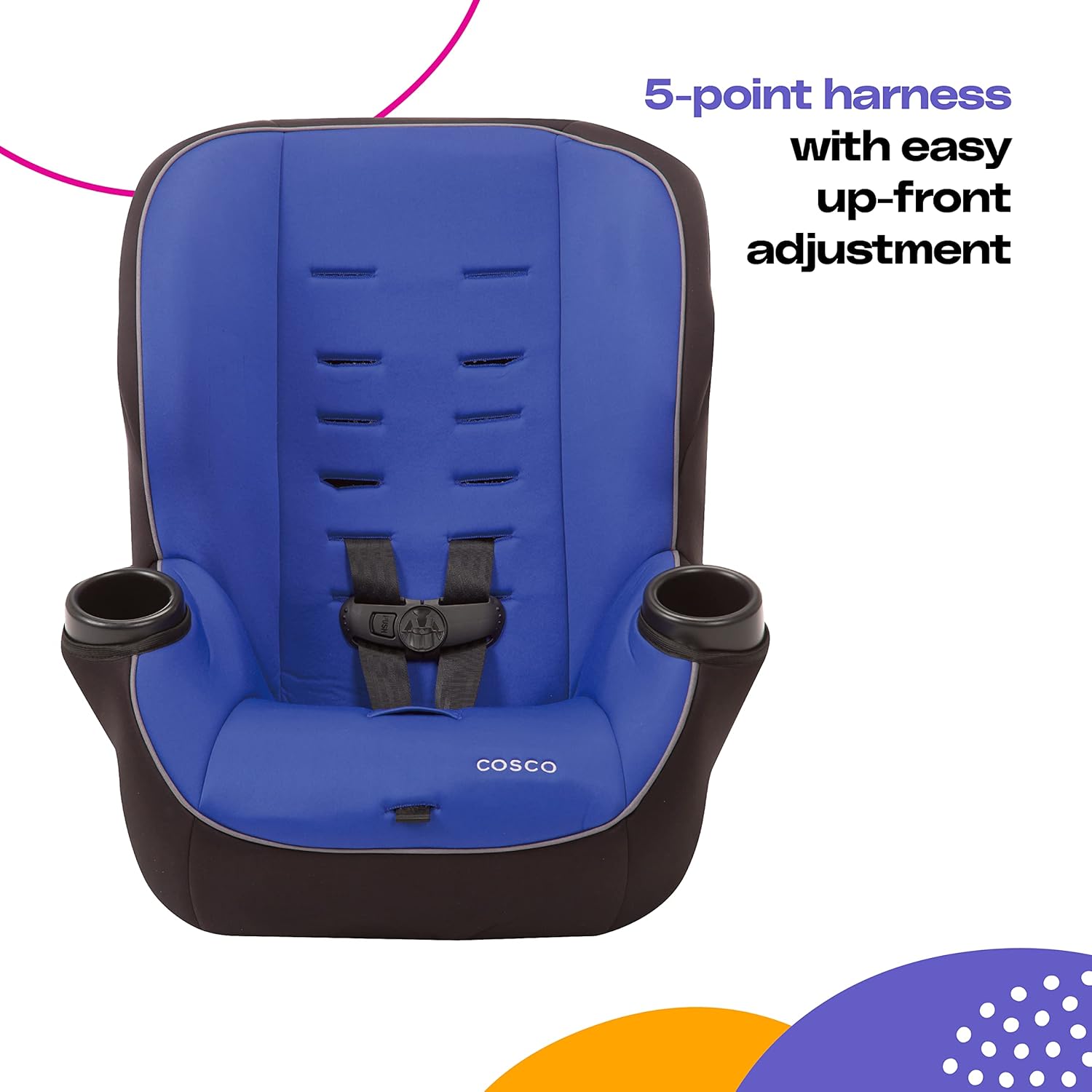 Cosco Onlook 2-in-1 Convertible Car Seat 5-40 lbs Rear-Facing and 22-40 lbs Forward-Facing and Finale DX Booster Seat Up to 100 lbs