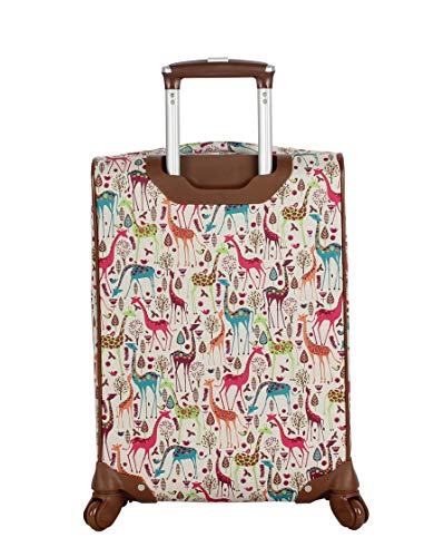 Lily Bloom Luggage Set 4 Piece Suitcase Collection With Spinner Wheels For Woman (Giraffe Park)