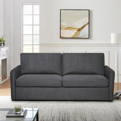 86.6" Sleeper Sofa Couch with Pullout Bed, Loveseat Sleeper Sofa Bed with Pull Out Couch, 2 in 1 Convertible Queen Sleeper Sofa with Memory Foams Mattress for Living Room (Dark Grey)