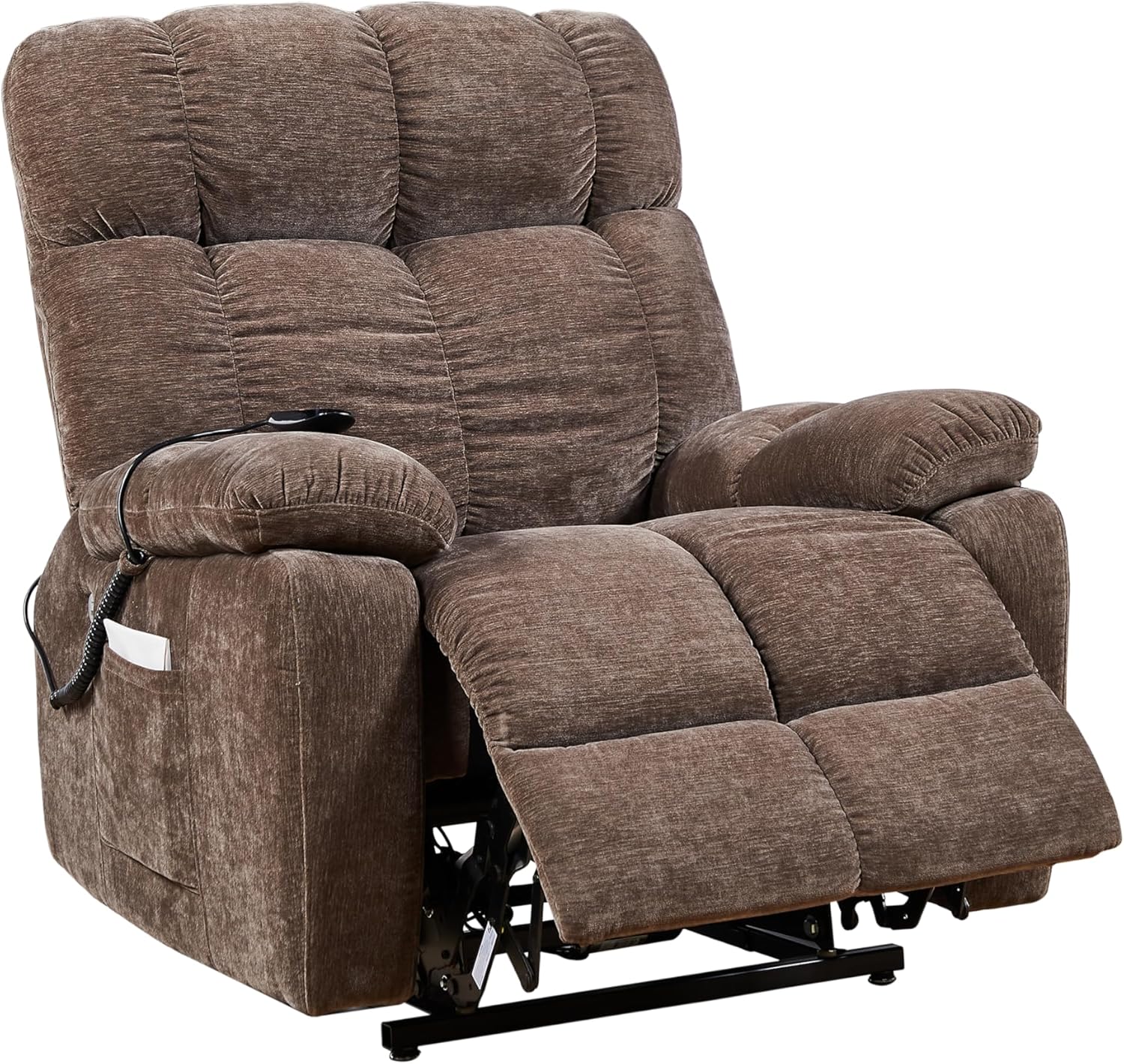 Recliner Chair for Adults Elderly with Dual Motor Infinite Position Airbag Massage & Heating, 2 Side Pockets, USB Charge Ports, 4-Button Hand Controller, Electric Lift Rocker Home Theater Sofa