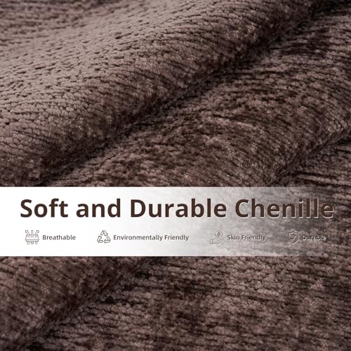 Oversized Power Lift Recliner Chair for Elderly, Extra Wide Lift Chair with Masssage and Heat, Chenille Electric Recliner Chairs for Big and Tall, USB Ports, Coffee