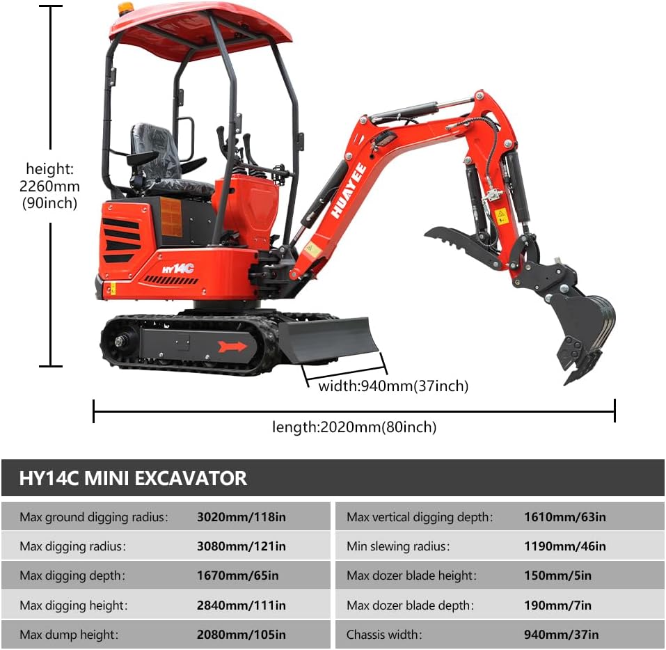 HY14C 1.4-ton mini excavator