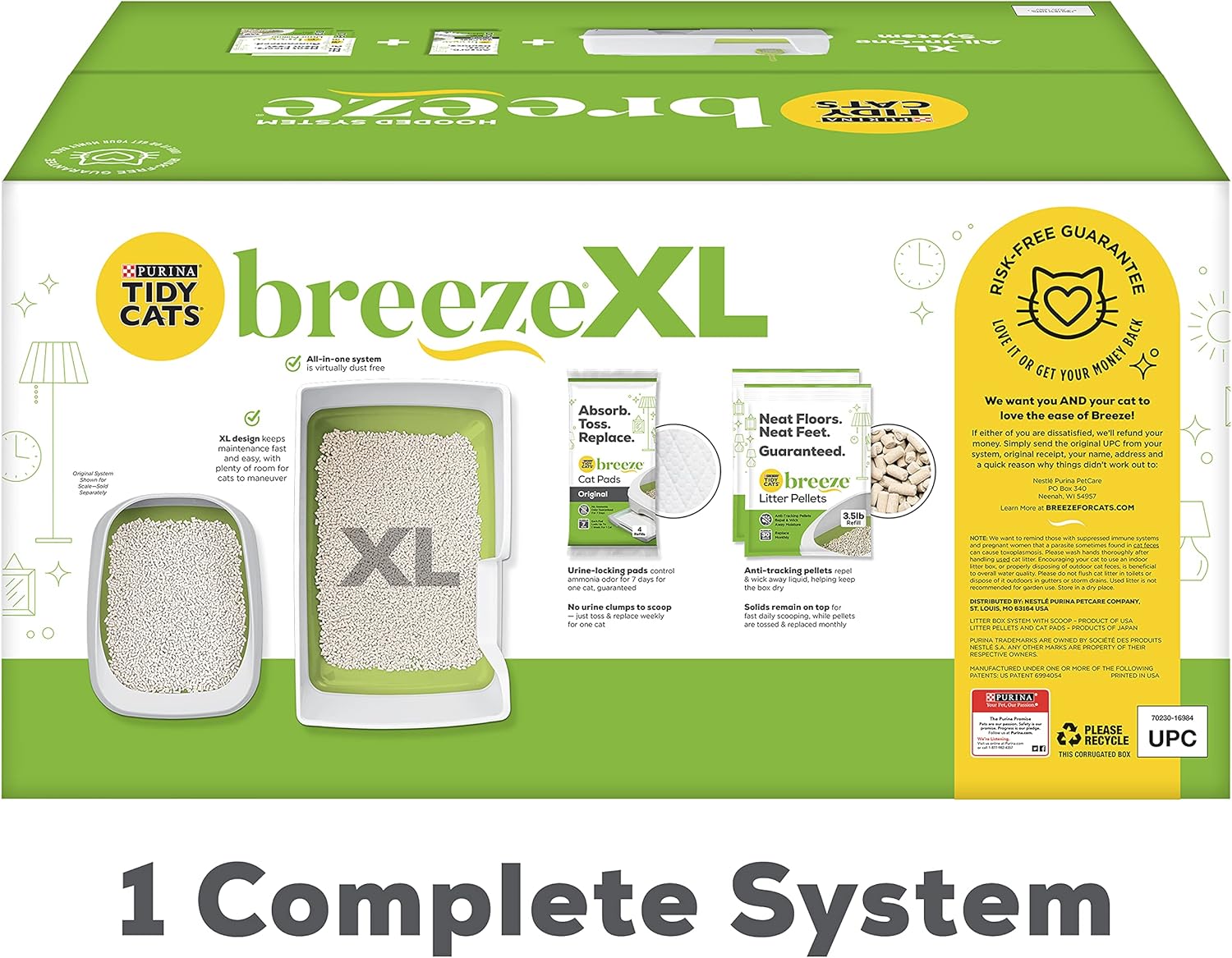 Purina Tidy Cats Breeze Cat Litter Box System Starter Kit, XL Breeze Litter System With Pads & Pellets