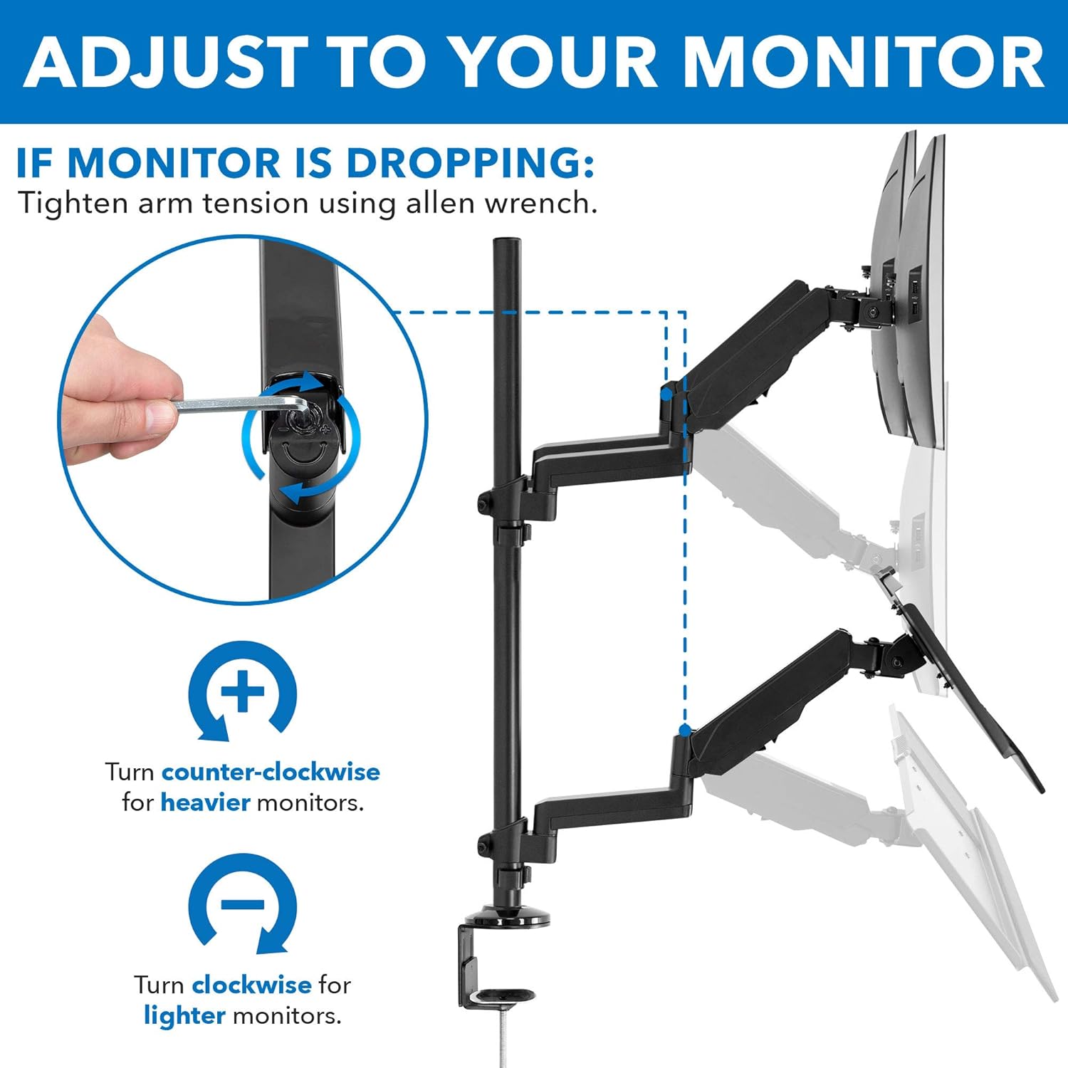 MOUNT-IT! Dual Monitor Sit Stand Workstation [2 Screens up to 32" Each] Height Adjustable and Quick Release Screen Mount, Standing Desk with Keyboard Tray, (Black)