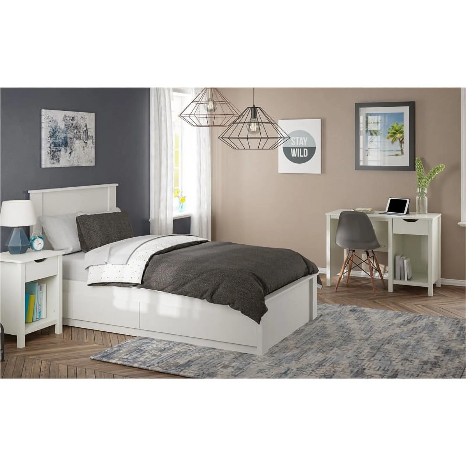 Ameriwood Home Zoe Twin Headboard in Ivory Oak