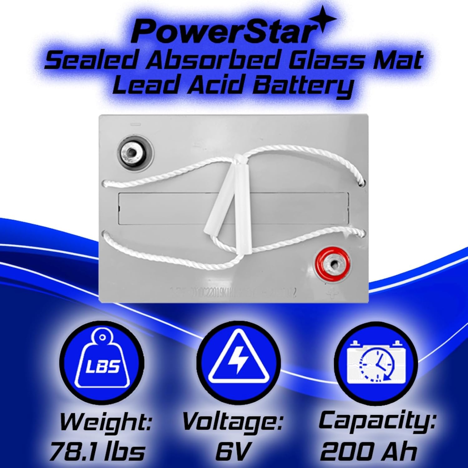 PowerStar Replacement T-105 GC2 6V 200Ah Deep Cycle Flooded Lead Acid Battery x2