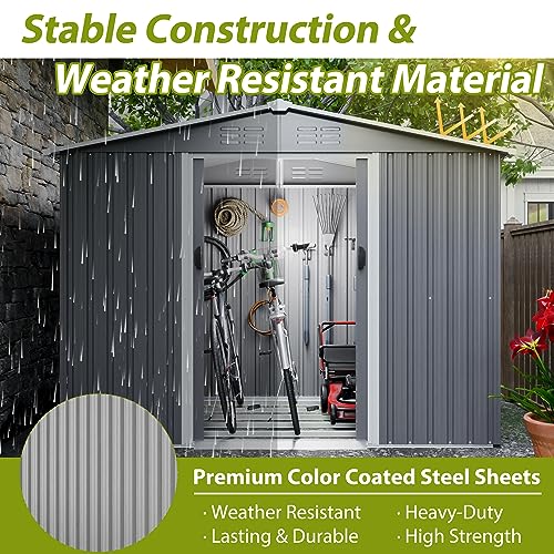 6x4 Ft Outdoor Storage Shed, Heavy-Duty All-Weather Tool Shed with Lockable Doors, Durable Resin Construction for, Patio & Backyard Organization Black